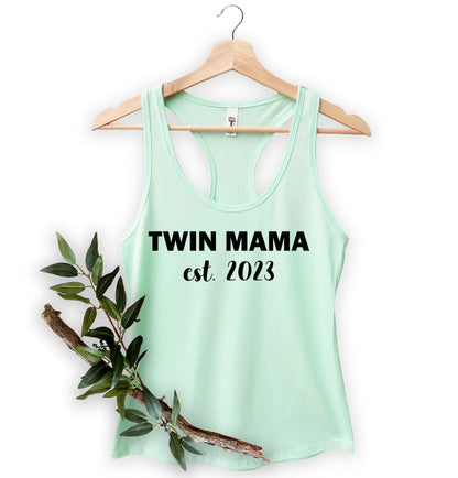 Twin Mama Est Shirt, Custom Mom Shirt, Mother's Day Shirt-newamarketing