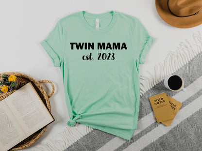 Twin Mama Est Shirt, Custom Mom Shirt, Mother's Day Shirt-newamarketing