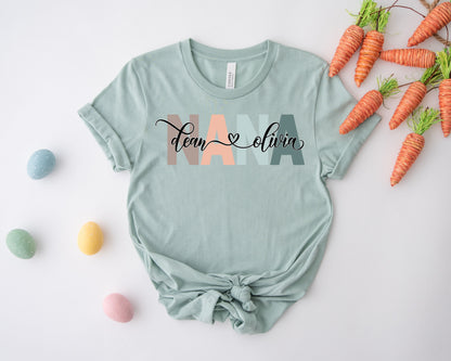Custom Nana Shirt, Nana Shirt, Nana with Children Names Shirt-newamarketing