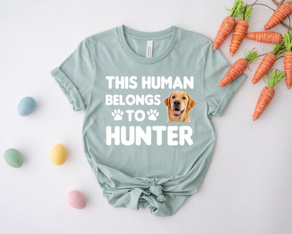This Human Belongs to Shirt, Custom Photo Pet Shirt, Dog Dad Shirt-newamarketing