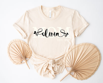 Personalized Mom Est Shirt, Custom Mom Shirts, Mother's Day Shirt-newamarketing
