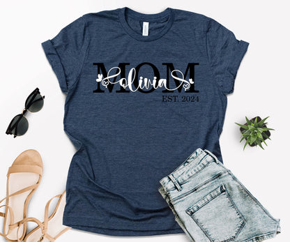 Personalized Mom Est Shirt, Custom Mom Shirts, Mother's Day Shirt-newamarketing