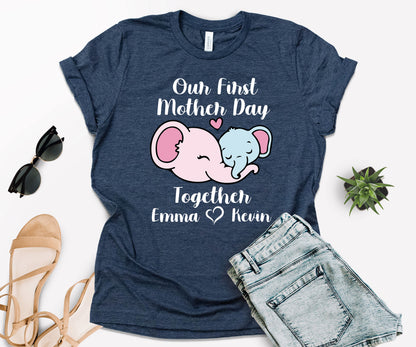 Our First Mother's Day Shirts, Mothers Day Shirt, Elephant Mommy Shirt-newamarketing
