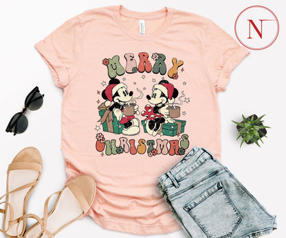Vintage Disney-Inspired Christmas T-Shirt – Holiday Character Tee for All Ages
