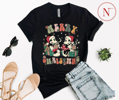 Vintage Disney-Inspired Christmas T-Shirt – Holiday Character Tee for All Ages