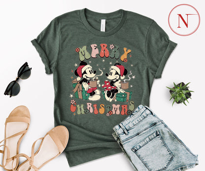 Vintage Disney-Inspired Christmas T-Shirt – Holiday Character Tee for All Ages