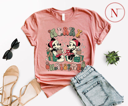 Vintage Disney-Inspired Christmas T-Shirt – Holiday Character Tee for All Ages