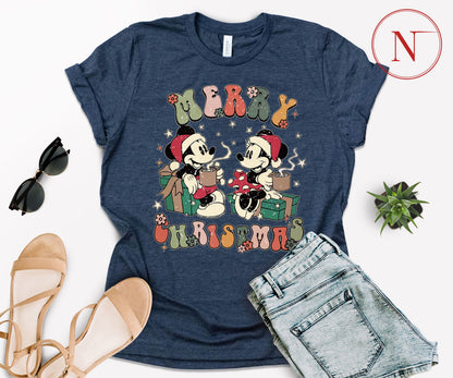 Vintage Disney-Inspired Christmas T-Shirt – Holiday Character Tee for All Ages