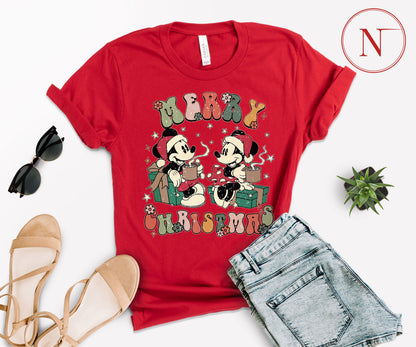 Vintage Disney-Inspired Christmas T-Shirt – Holiday Character Tee for All Ages