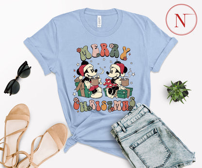 Vintage Disney-Inspired Christmas T-Shirt – Holiday Character Tee for All Ages