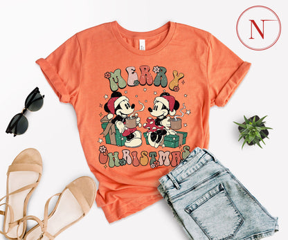 Vintage Disney-Inspired Christmas T-Shirt – Holiday Character Tee for All Ages