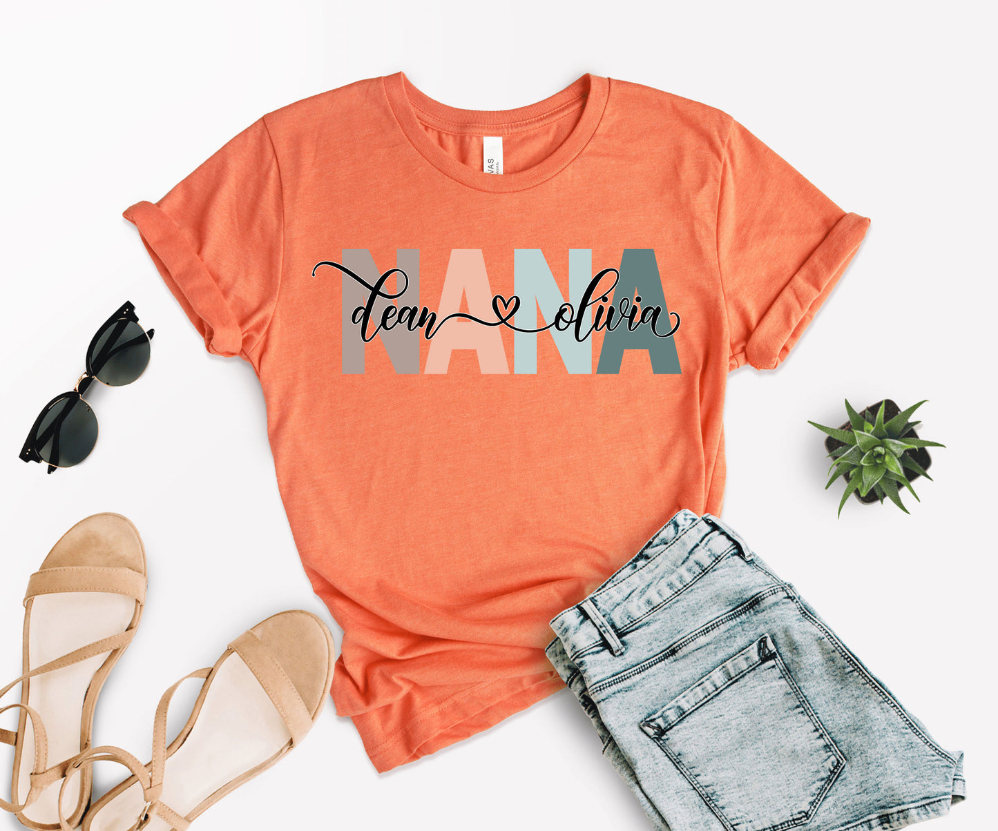 Custom Nana Shirt, Nana Shirt, Nana with Children Names Shirt-newamarketing
