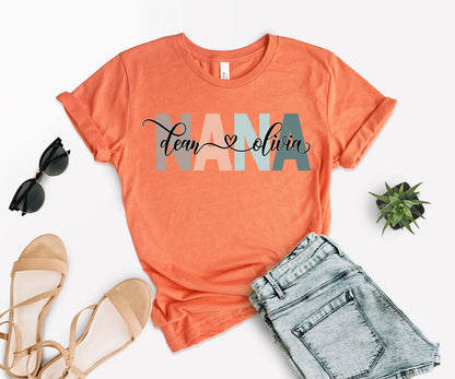Custom Nana Shirt, Nana Shirt, Nana with Children Names Shirt-newamarketing