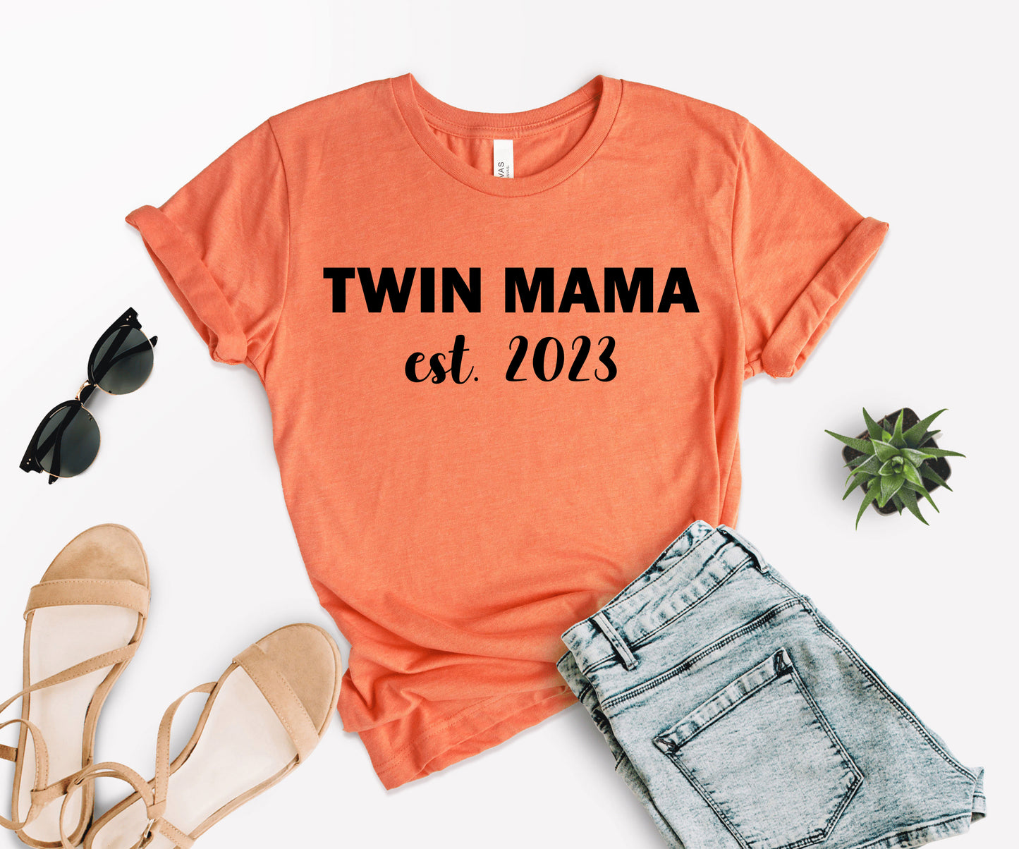 Twin Mama Est Shirt, Custom Mom Shirt, Mother's Day Shirt-newamarketing