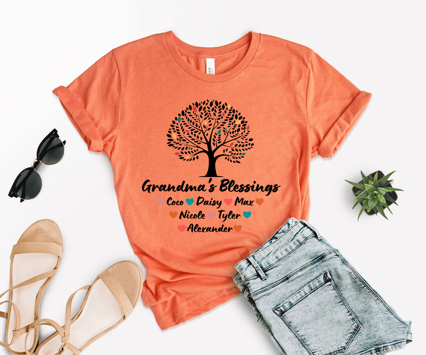 Custom Grandma Shirt with Grandkids Names, Grandma Tree Shirt, Grandma Shirt-newamarketing