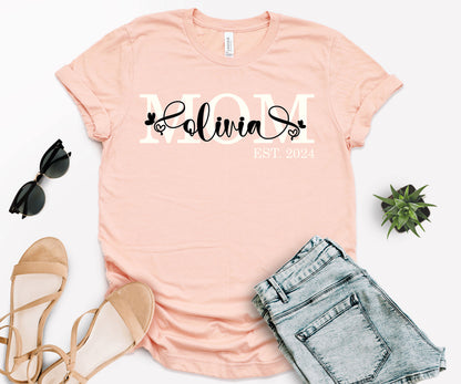 Personalized Mom Est Shirt, Custom Mom Shirts, Mother's Day Shirt-newamarketing