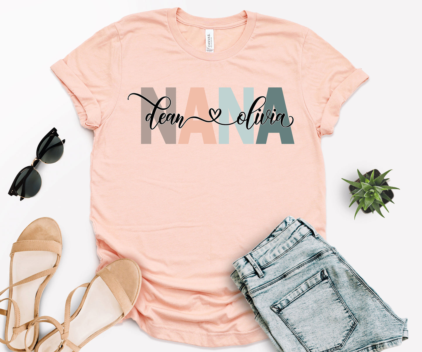 Custom Nana Shirt, Nana Shirt, Nana with Children Names Shirt-newamarketing