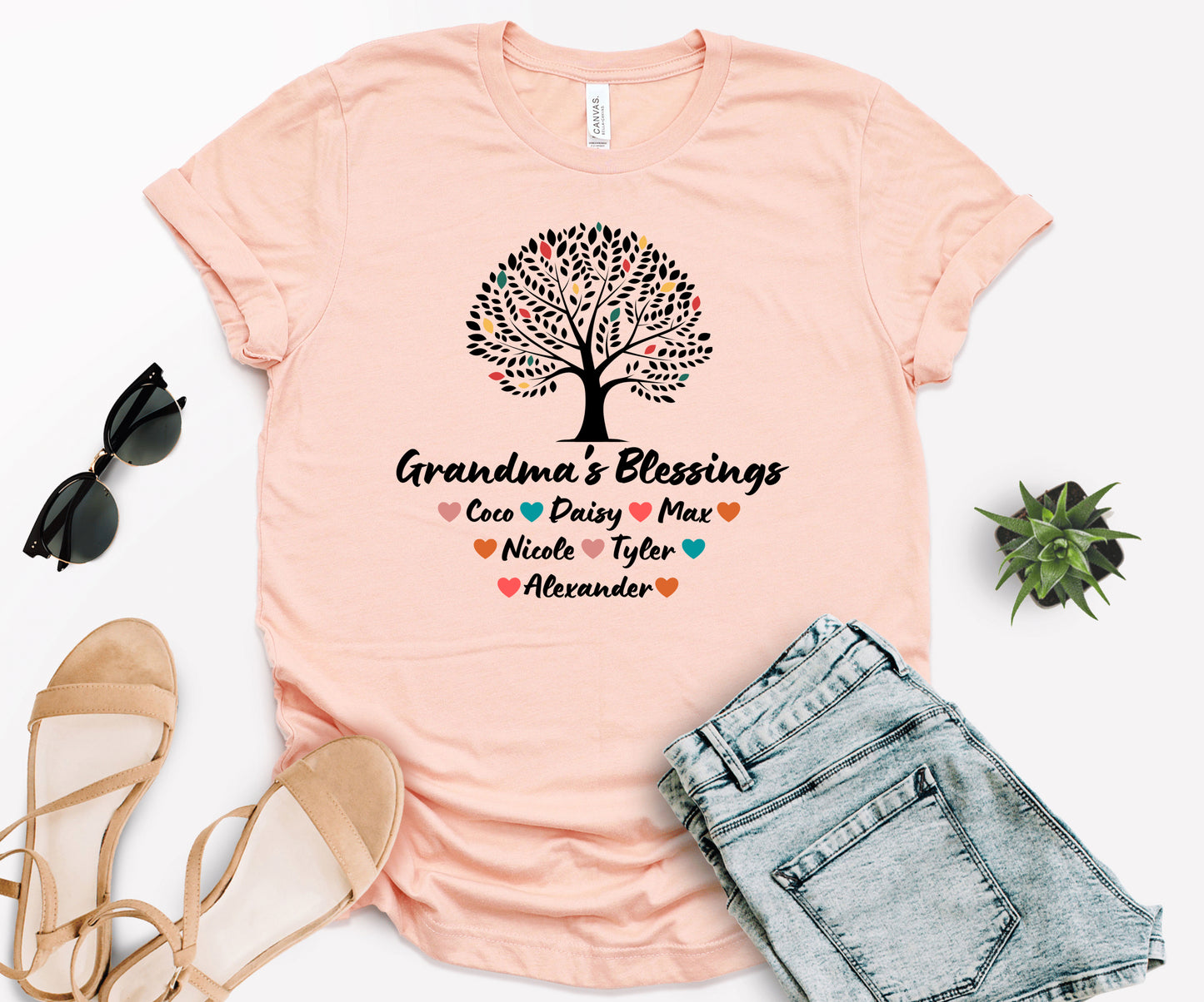Custom Grandma Shirt with Grandkids Names, Grandma Tree Shirt, Grandma Shirt-newamarketing