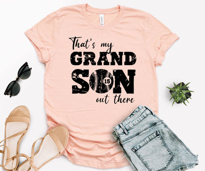 That's My Grandson Shirt, Custom Grandma Baseball Shirt, Grandma Shirt-newamarketing