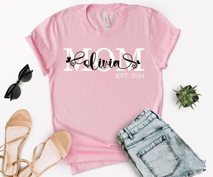 Personalized Mom Est Shirt, Custom Mom Shirts, Mother's Day Shirt-newamarketing