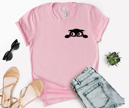 Cat Pocket Shirt, Black Cat Shirt, Cat Shirt-newamarketing