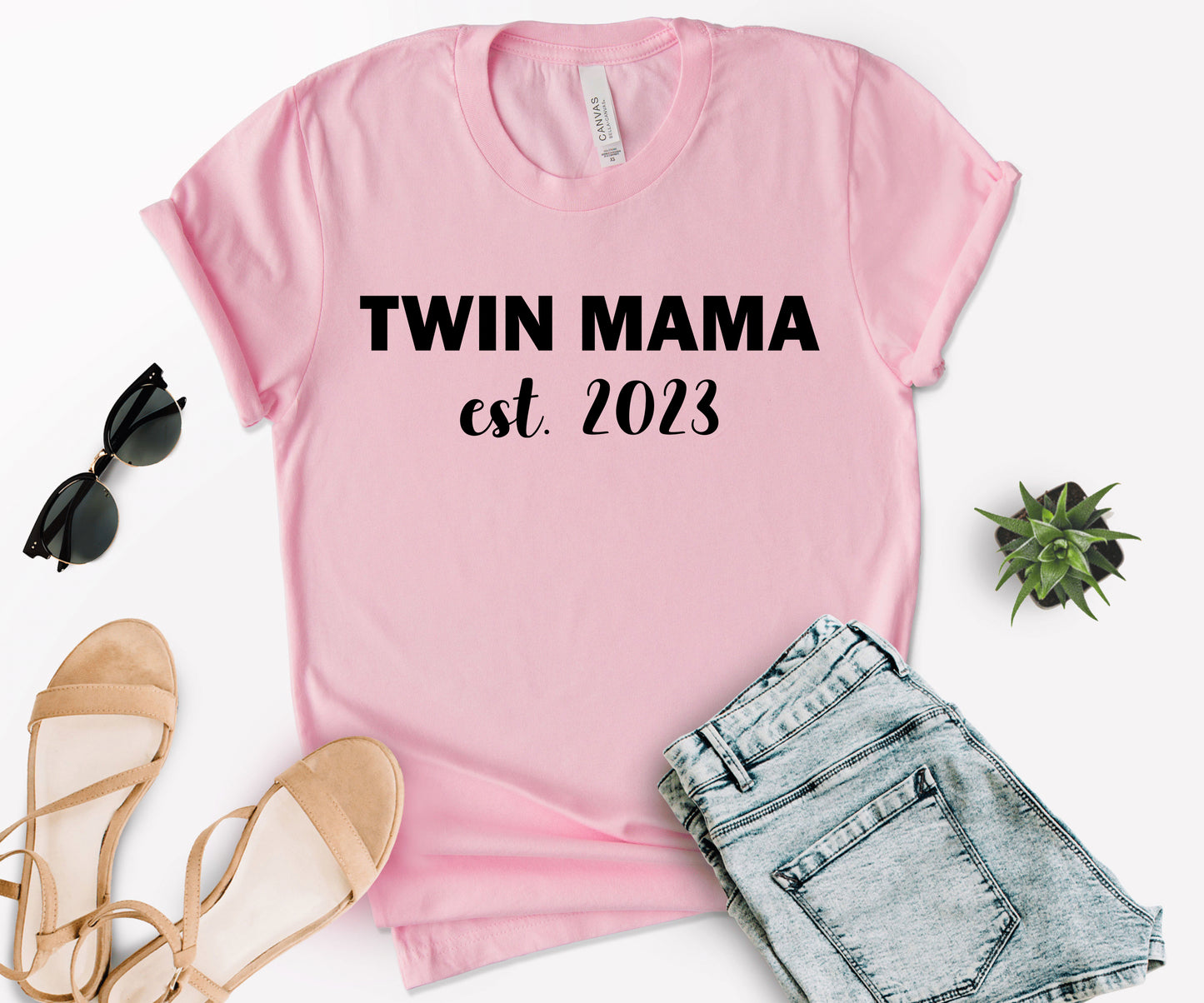 Twin Mama Est Shirt, Custom Mom Shirt, Mother's Day Shirt-newamarketing