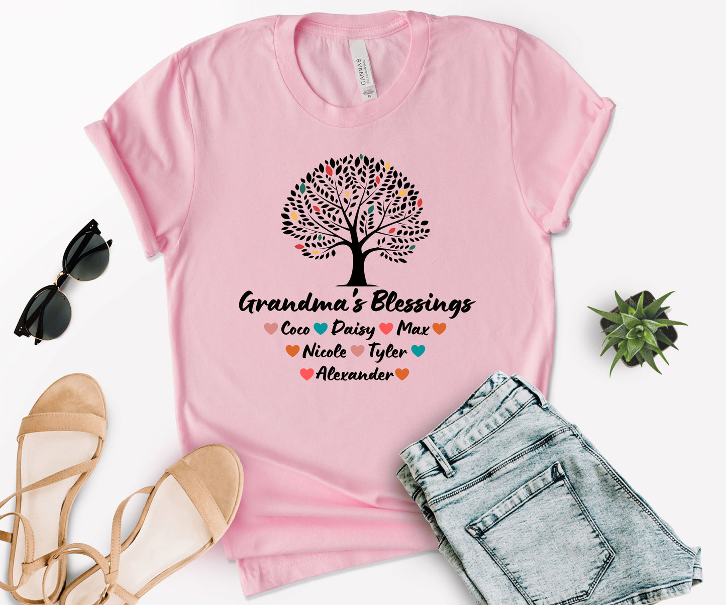 Custom Grandma Shirt with Grandkids Names, Grandma Tree Shirt, Grandma Shirt-newamarketing