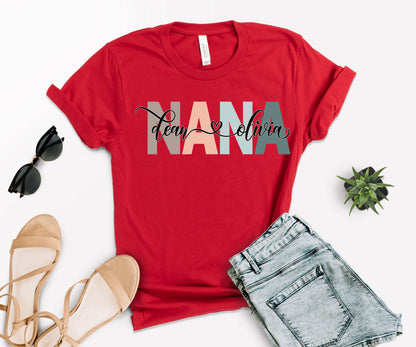 Custom Nana Shirt, Nana Shirt, Nana with Children Names Shirt-newamarketing