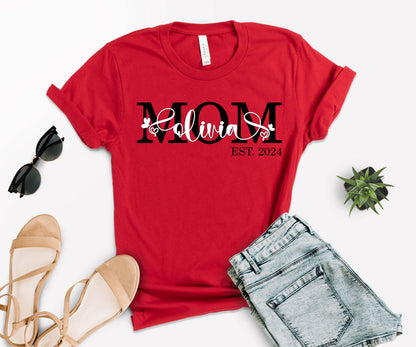 Personalized Mom Est Shirt, Custom Mom Shirts, Mother's Day Shirt-newamarketing