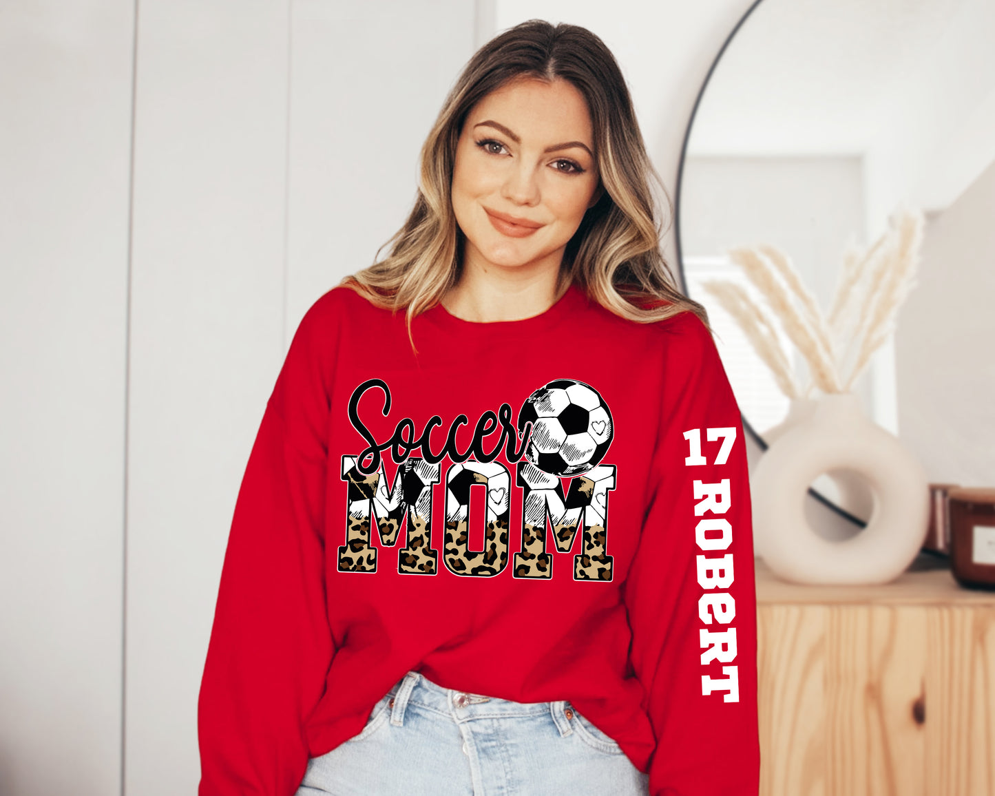 Soccer Mom Sweatshirt, Custom Soccer Mom Hoodie, Your Name Soccer Sweatshirt-newamarketing