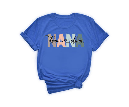 Custom Nana Shirt, Nana Shirt, Nana with Children Names Shirt-newamarketing