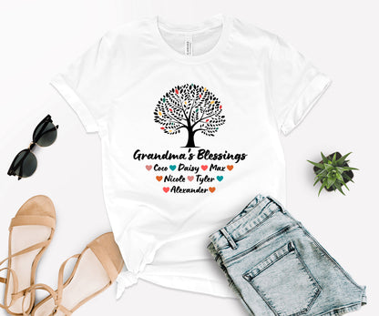 Custom Grandma Shirt with Grandkids Names, Grandma Tree Shirt, Grandma Shirt-newamarketing