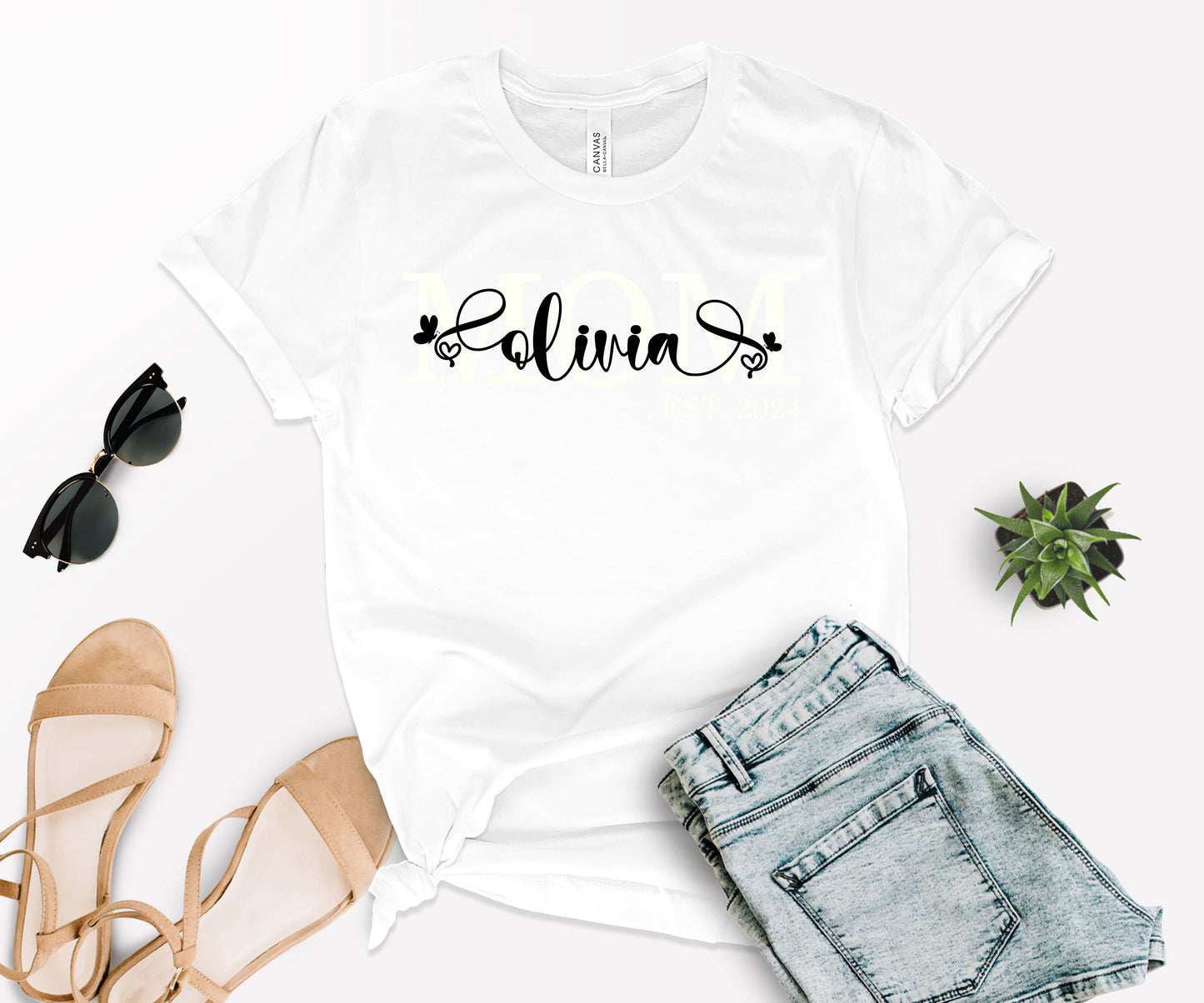 Personalized Mom Est Shirt, Custom Mom Shirts, Mother's Day Shirt-newamarketing