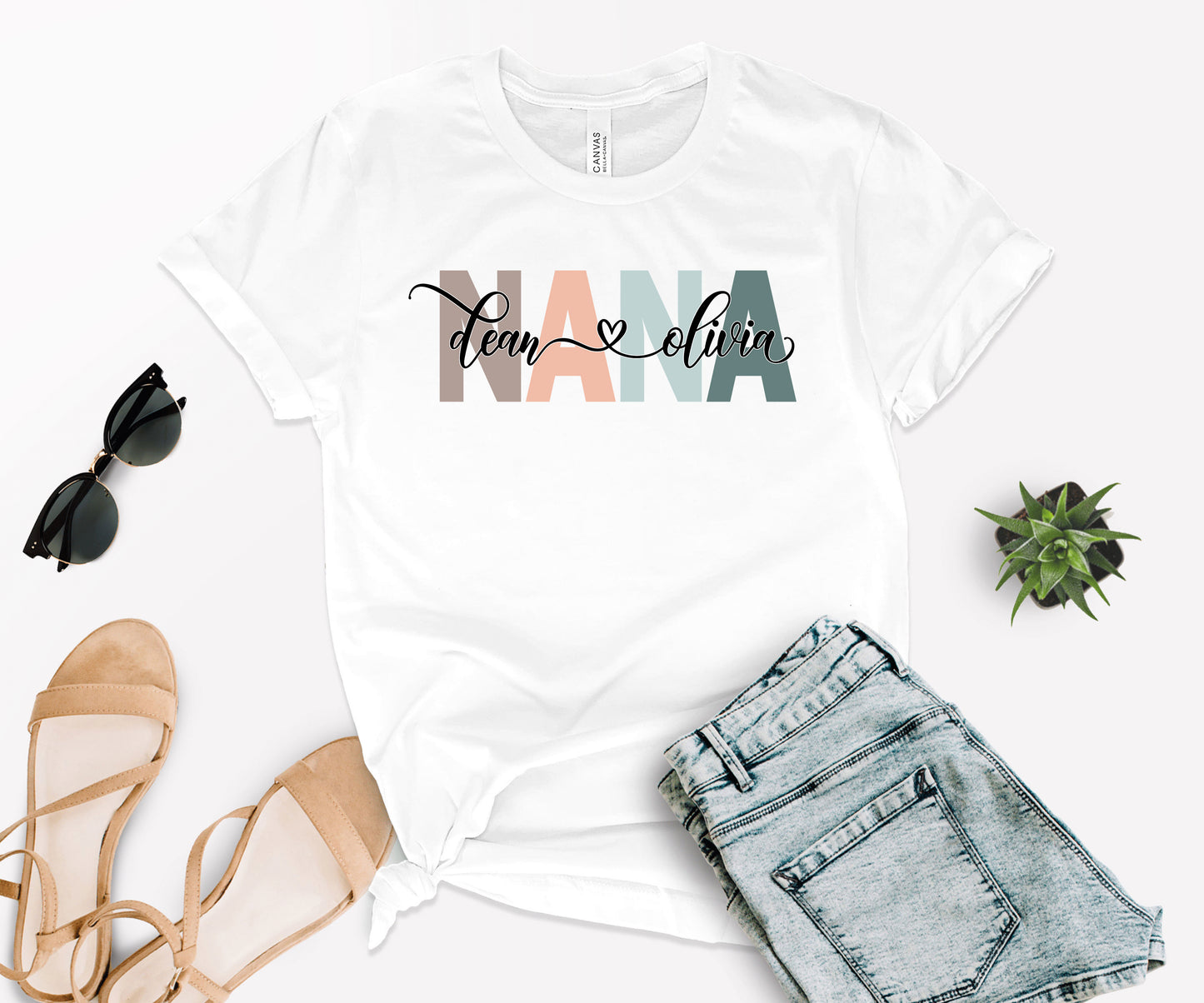 Custom Nana Shirt, Nana Shirt, Nana with Children Names Shirt-newamarketing