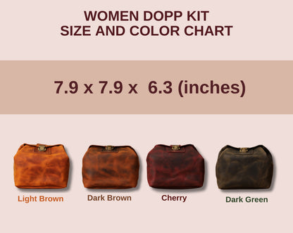 Women Dopp Kit,  Toiletry Bag Women,  Leather Cosmetic Bag