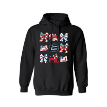 Unisex Trump Vance American Flag Hoodie - Patriotic Political Apparel for Men & Women | USA-Made