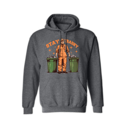 "Stay Trashy" Trump Unisex Hoodie – Funny Political Graphic Hoodie for Men & Women