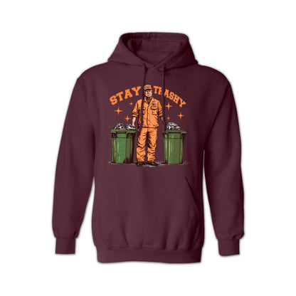 "Stay Trashy" Trump Unisex Hoodie – Funny Political Graphic Hoodie for Men & Women