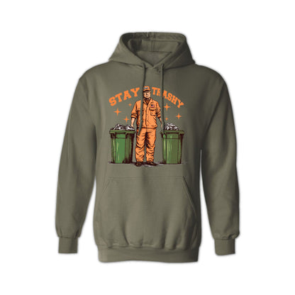 "Stay Trashy" Trump Unisex Hoodie – Funny Political Graphic Hoodie for Men & Women