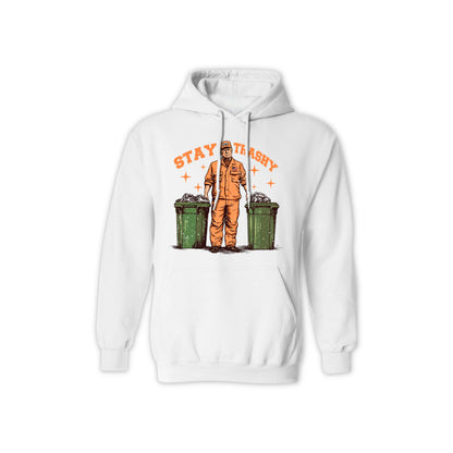 "Stay Trashy" Trump Unisex Hoodie – Funny Political Graphic Hoodie for Men & Women