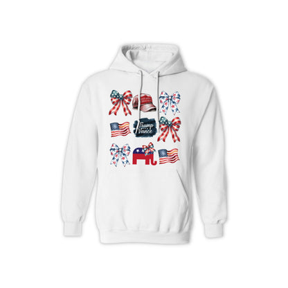 Unisex Trump Vance American Flag Hoodie - Patriotic Political Apparel for Men & Women | USA-Made