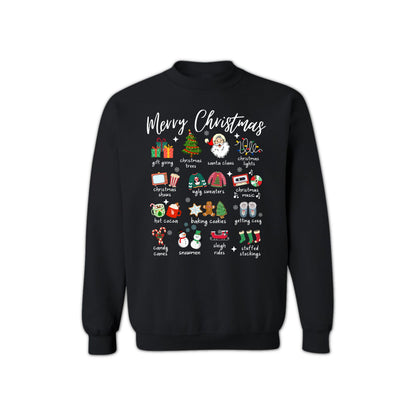 Christmas Icons Sweatshirt for Men & Women – Holiday Graphic Crewneck with Santa