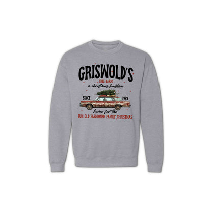 Vintage Christmas Tree Farm Sweatshirt - Fun Old Fashioned Family Holiday Crewneck for Men & Women