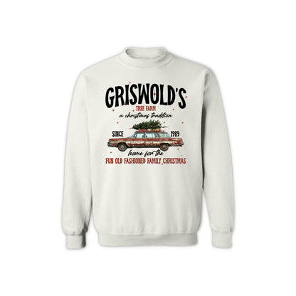 Vintage Christmas Tree Farm Sweatshirt - Fun Old Fashioned Family Holiday Crewneck for Men & Women