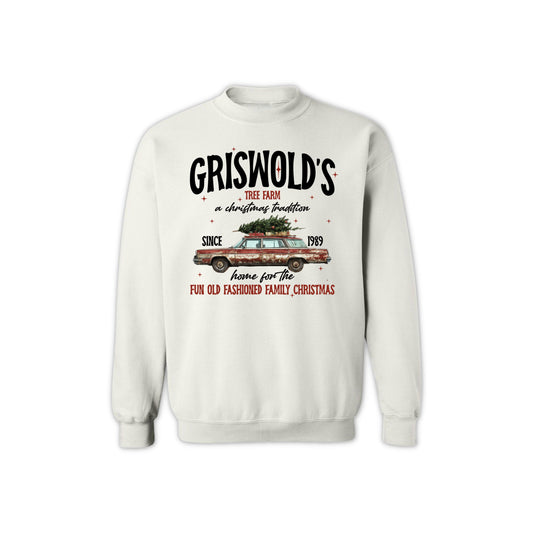 Vintage Christmas Tree Farm Sweatshirt - Fun Old Fashioned Family Holiday Crewneck for Men & Women