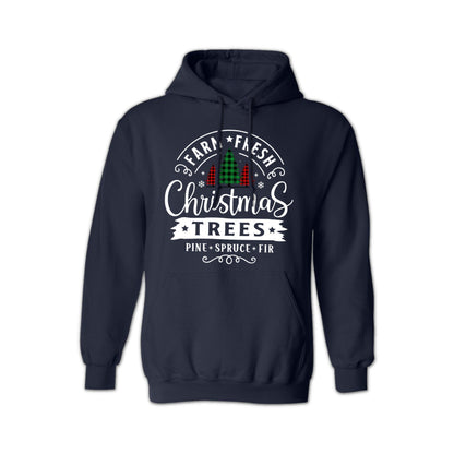 Plaid Christmas Tree Hoodie for Women & Men - Cozy Holiday Hoodie - Festive Buffalo Plaid Sweater