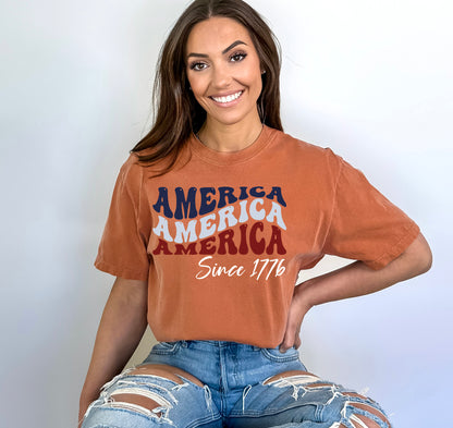 America 1776 Shirt, Independence Day Shirt, Comfort Colors T-Shirts-newamarketing