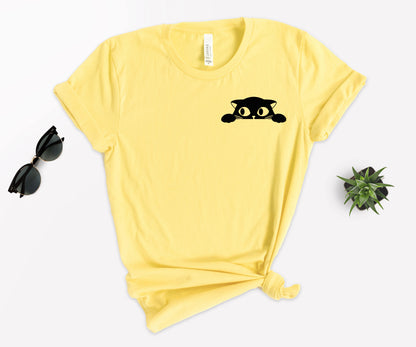 Cat Pocket Shirt, Black Cat Shirt, Cat Shirt-newamarketing