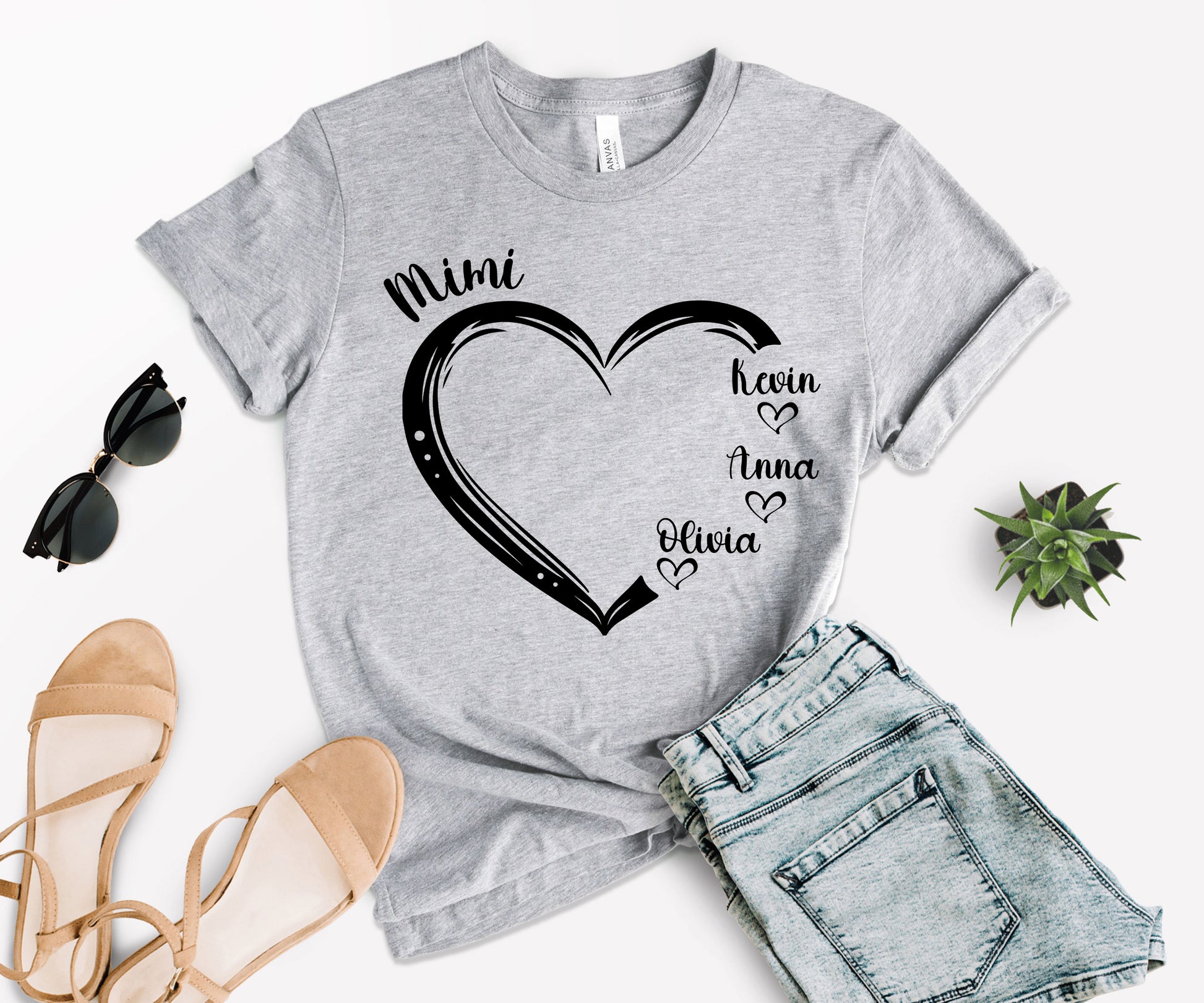 Custom Mimi Shirt, Mimi Heart Shirt, Custom Mother's Day Shirt-newamarketing