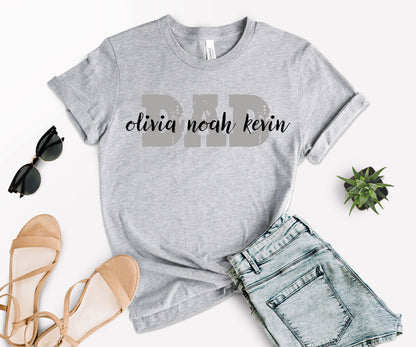 Custom Dad Shirt, Dad Shirt with Kids Names, Custom Father's Day Shirt-newamarketing